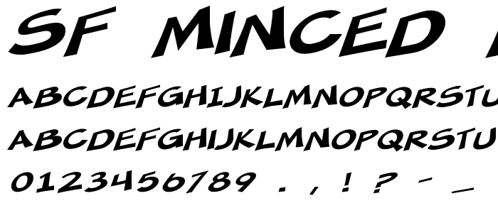 SF Minced Meat Extended Oblique font